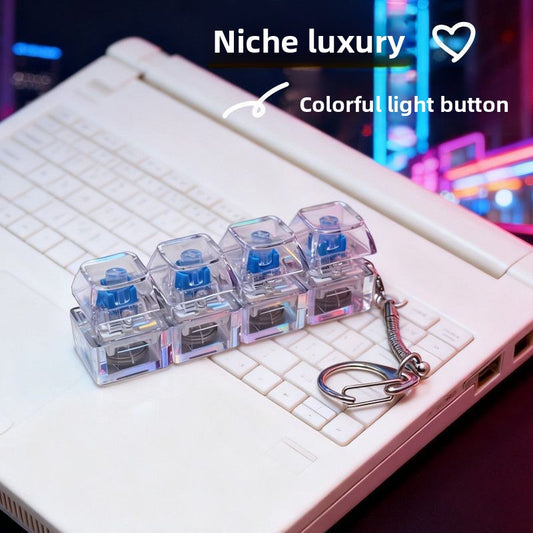 Keycap Stress-Relief Keychain, Keyboard Switch Tester, Illuminated Transparent Keycaps