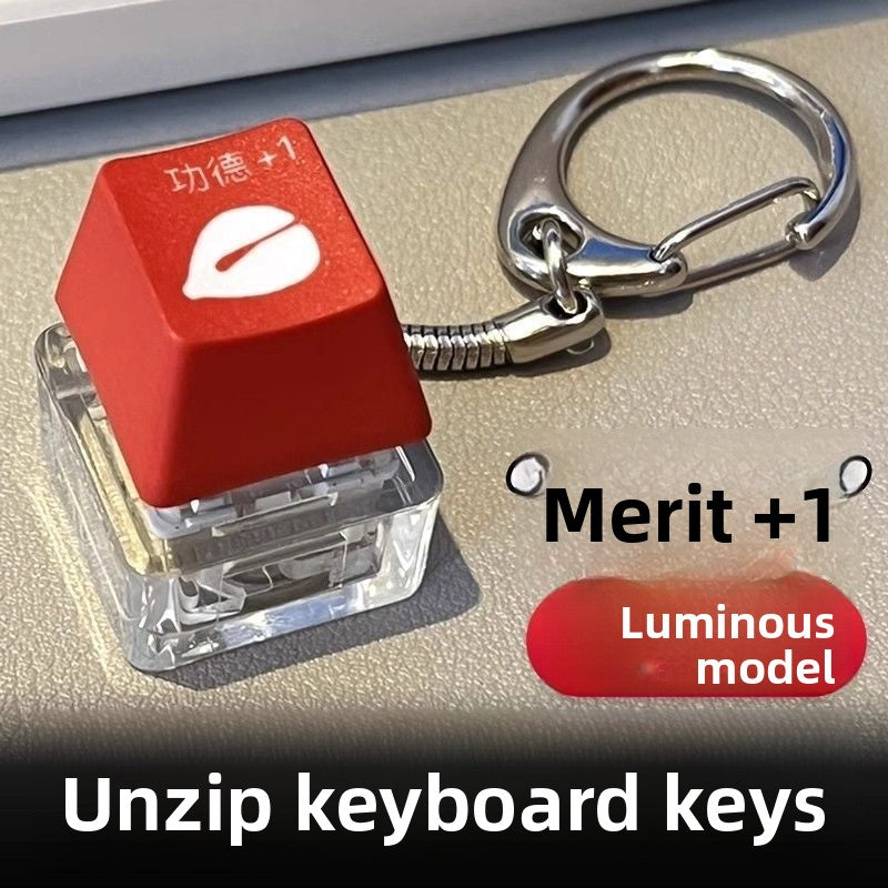Keycap Stress-Relief Keychain, Keyboard Switch Tester, Illuminated Transparent Keycaps